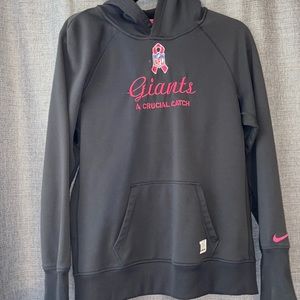 Hooded cancer logo New York Giants sweatshirt